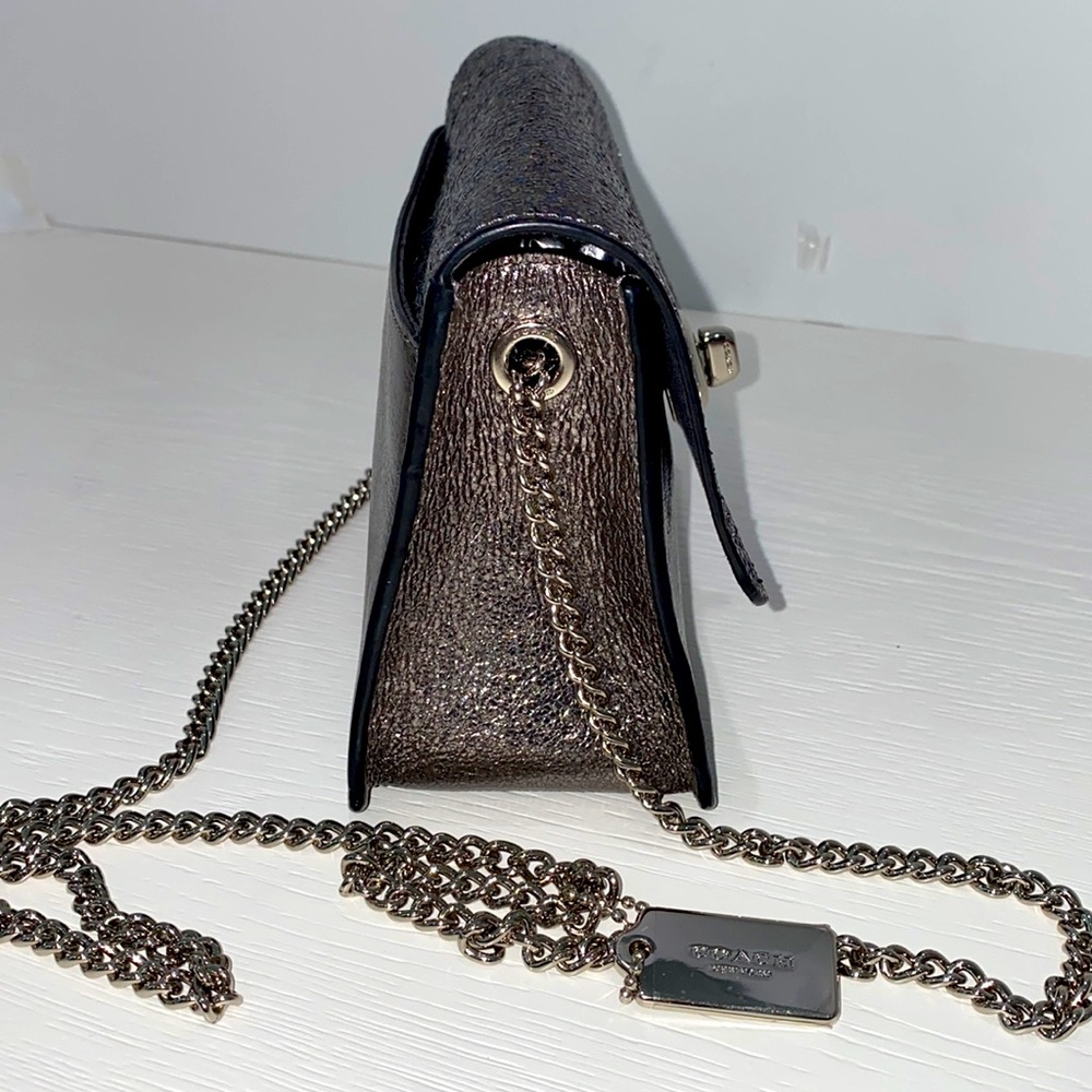 Coach Metallic Glitter Crossbody Bag With Silver Acce… Gem